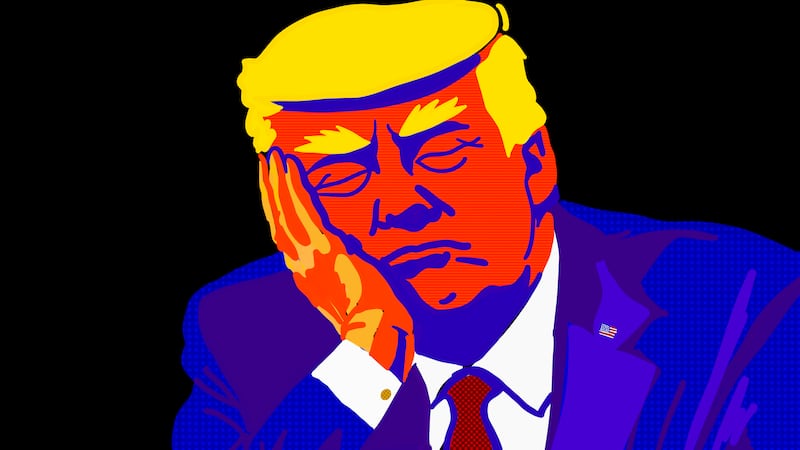 Sleepy Donald Trump illustration