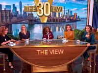 The co-hosts of the view on a panel.