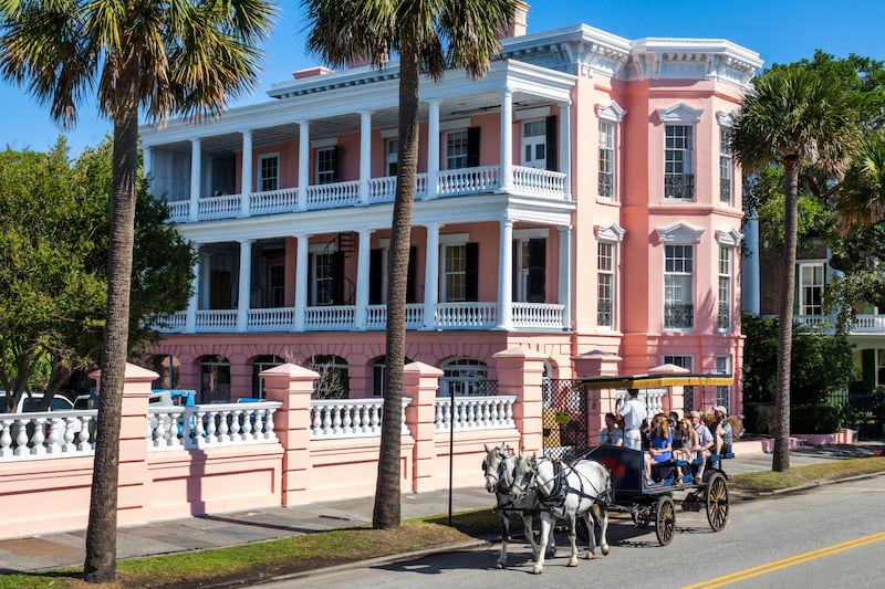South Carolina, Charleston, Palmer House, historic Antebellum mansion, Carriage tour.