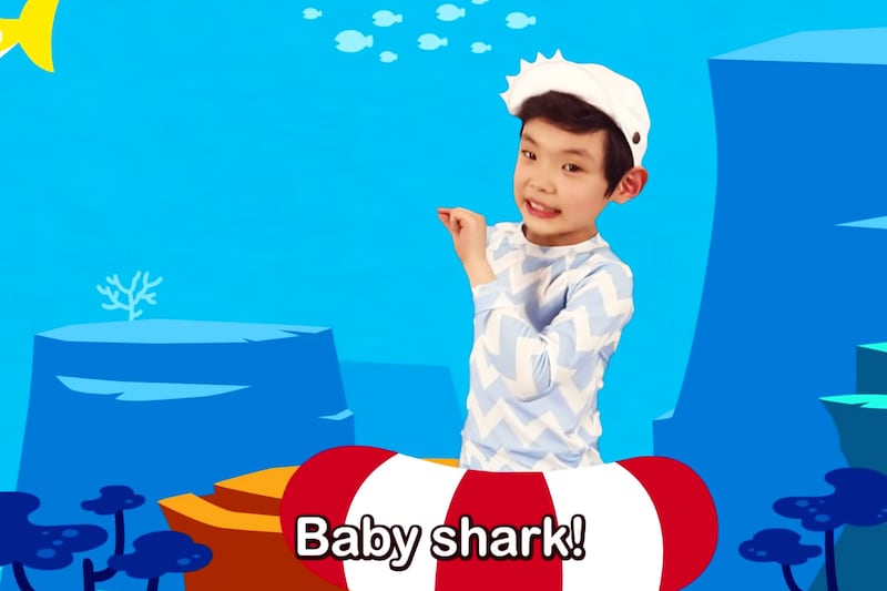 boy dancing in baby shark music video human brain neuroscience music why is it stuck in my head catchy earworm science video youtube billboard top hot 100 children kids song