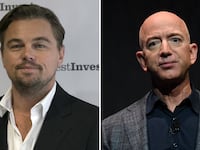 Leonardo DiCaprio (left) and Jeff Bezos (right). REUTERS/Shannon Stapleton,
REUTERS/Clodagh Kilcoyne.