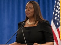 New York State Attorney General (NYS AG) Letitia James delivers remarks on landmark victory in civil fraud trial against Donald Trump and the Trump Organization at 28 Liberty Street.