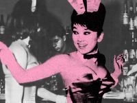 A photo illustration of Chialing Young Kim working in the Playboy Club