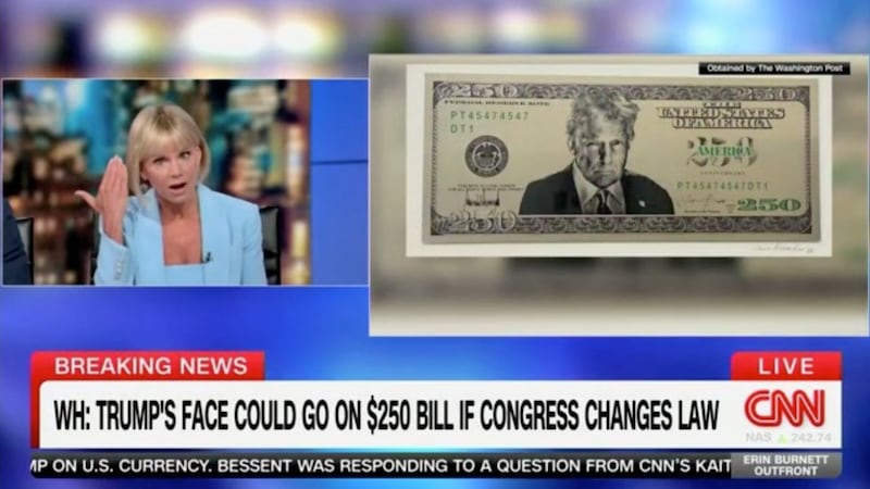 Carlson said Trump may want another image of himself on the bill.