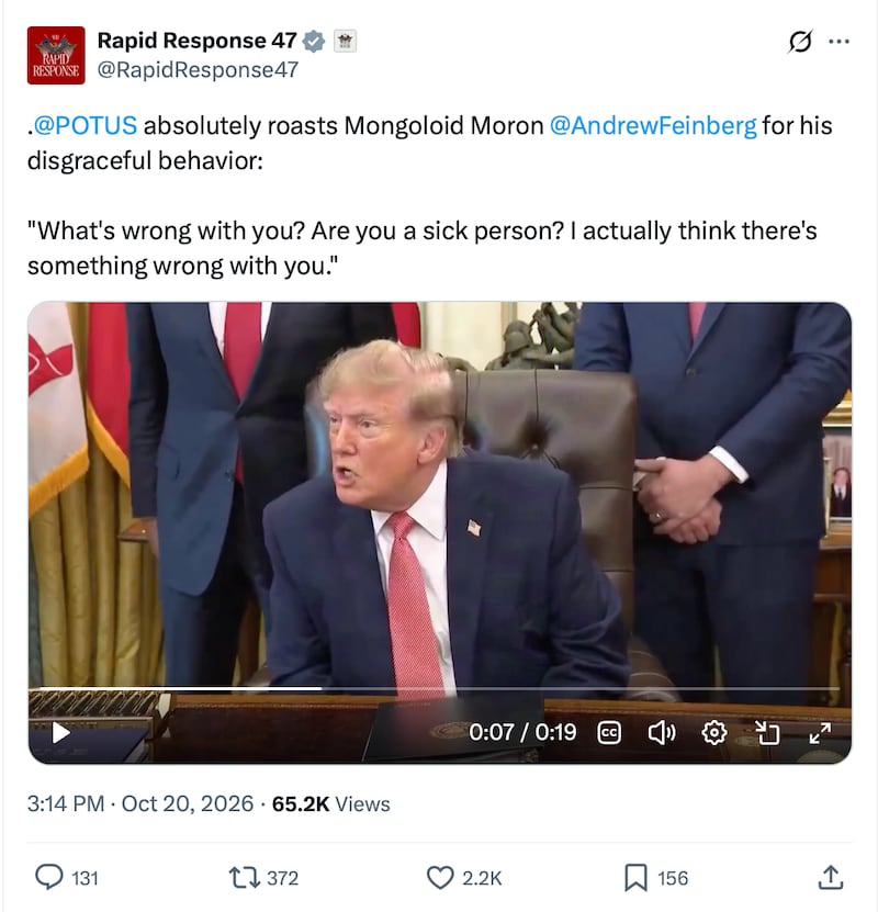 After Trump snapped at a reporter, the White House's rapid response team took it further.