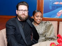 Kevin Jay Anik and Quinta Brunson attend Neiman Marcus Creates the Magic Holiday Launch Event at Sunset Tower Hotel on October 24, 2023 in Los Angeles, California.