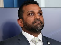 Federal Bureau of Investigation Director Kash Patel attends the daily press briefing in the Brady Press Briefing Room at the White House on November 12, 2025 in Washington, DC.