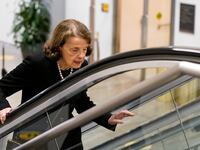 U.S. Senator Dianne Feinstein (D-CA) walks through the Senate Subway during a vote at the U.S. Capitol in Washington.