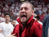 MMA fighter Conor McGregor attends Game 4 of the 2023 NBA Finals between the Miami Heat and Denver Nuggets at Kaseya Center.