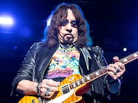 CHARLOTTE, NORTH CAROLINA - OCTOBER 07: Singer/guitarist Ace Frehley performs at Charlotte Metro Credit Union Amphitheatre on October 07, 2021 in Charlotte, North Carolina. (Photo by Jeff Hahne/Getty Images)