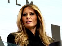 First Lady Melania Trump Rings NYSE Opening Bell To Celebrate Upcoming Film "Melania" at New York Stock Exchange on January 28, 2026 in New York City.