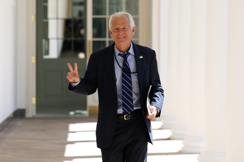 White House senior counselor for trade and manufacturing Peter Navarro walks down the Colonnade at the White House on September 3, 2025 in Washington, DC.