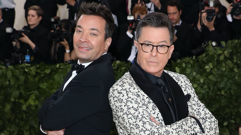 Jimmy Fallon and Stephen Colbert at the 2018 Met Gala