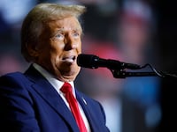 Republican presidential nominee, former President Donald Trump speaks at a campaign rally at The PPL Center on October 29, 2024 in Allentown, Pennsylvania.