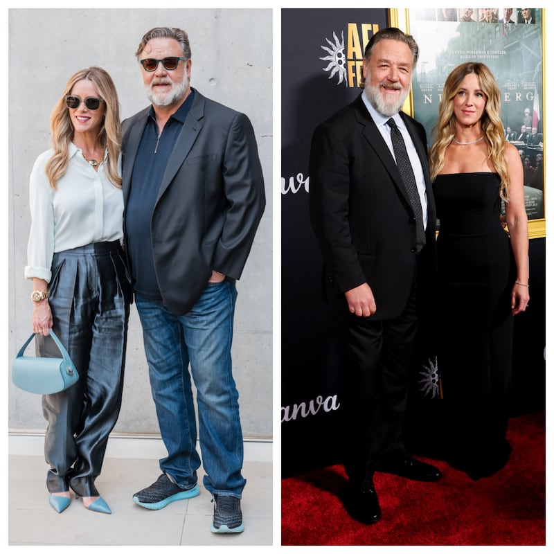 Russell Crowe has spoken openly about his weight-loss journey. Pictured here with his girlfriend, Britney Theriot, 42, in June 2024 and in October 2025.