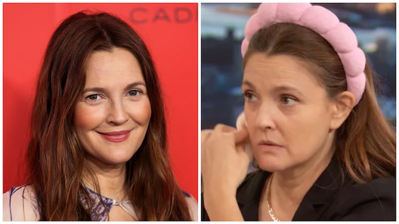 Barrymore joined Kristen Bell and got un-ready on camera.