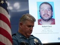 A police briefing on Maine shooter Robert Card