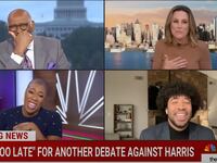 Alicia Menendez, Michael Steele, Symone Sanders-Townsend, and Eugene Daniels laugh during MSNBC's "The Weekend."