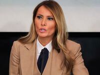 WASHINGTON, DC - MARCH 03: U.S. first lady Melania Trump speaks during a roundtable discussion on the "Take It Down Act" in the Mike Mansfield Room at the U.S. Capitol on March 03, 2025 in Washington, DC. The "Take It Down Act" expands protections for victims of non-consensual sharing of sexual images, covering AI-generated content including deepfake pornography. (Photo by Kayla Bartkowski/Getty Images)