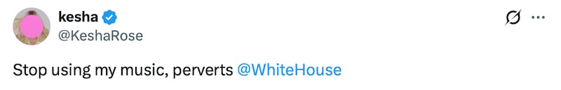 Kesha lashes out at the White House.