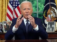 U.S. President Joe Biden delivers a nationally televised address from the Oval Office of the White House.