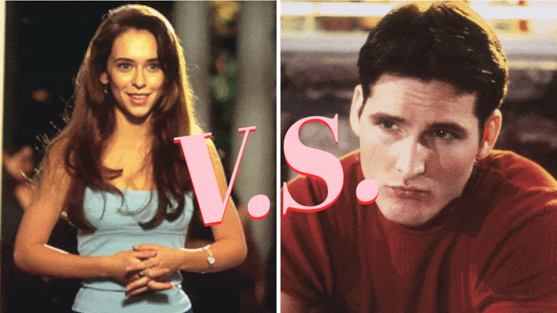 Jennifer Love Hewitt as Amanda Beckett and Peter Facinelli as Mike Dexter in Can't Hardly Wait (1998)