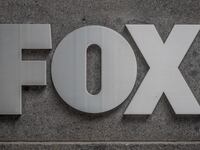 Plaque at the main entrance to the FOX News Headquarters at NewsCorp Building in Manhattan.