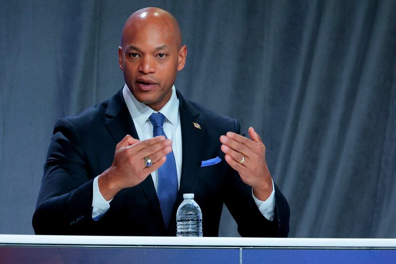 WASHINGTON, DC - MARCH 10: (L-R) Maryland Governor Wes Moore participates in a panel discussion about emergency preparedness for natural and man-made disasters during the National League of Cities: Congressional City Conference at the Marriott Marquis on March 10, 2025 in Washington, DC. According to the league, more than 2,000 state and local government officials from across the United States attend the conference to share legislative priorities and policy ideas with members of Congress and the administration and participate in leadership training. (Photo by Chip Somodevilla/Getty Images)