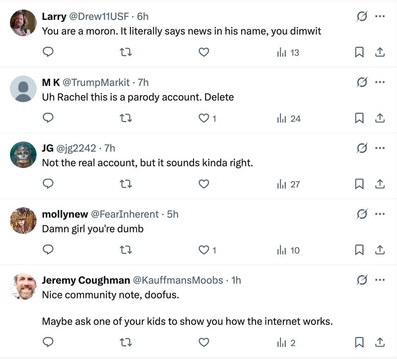 Campos-Duffy is flamed in the replies.