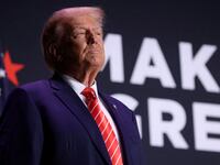 Donald Trump attends a campaign rally in Sioux City, Iowa