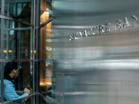 A person walks into the lobby of the Signature Bank headquarters in New York City, March 13, 2023.