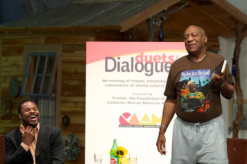 LOS ANGELES, CA - JUNE 11: Malcolm-Jamal Warner and Bill Cosby have an intimate conversation at 'Duets & Dialogues' presented by the Foundation of the California African American Museum on June 11, 2010 in Los Angeles, California. (Photo by Earl Gibson III/Getty Images)