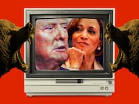 Putin’s propagandists on Russian state TV raged about Donald Trump potentially facing Kamala Harris instead of Joe Biden in the U.S. presidential election.