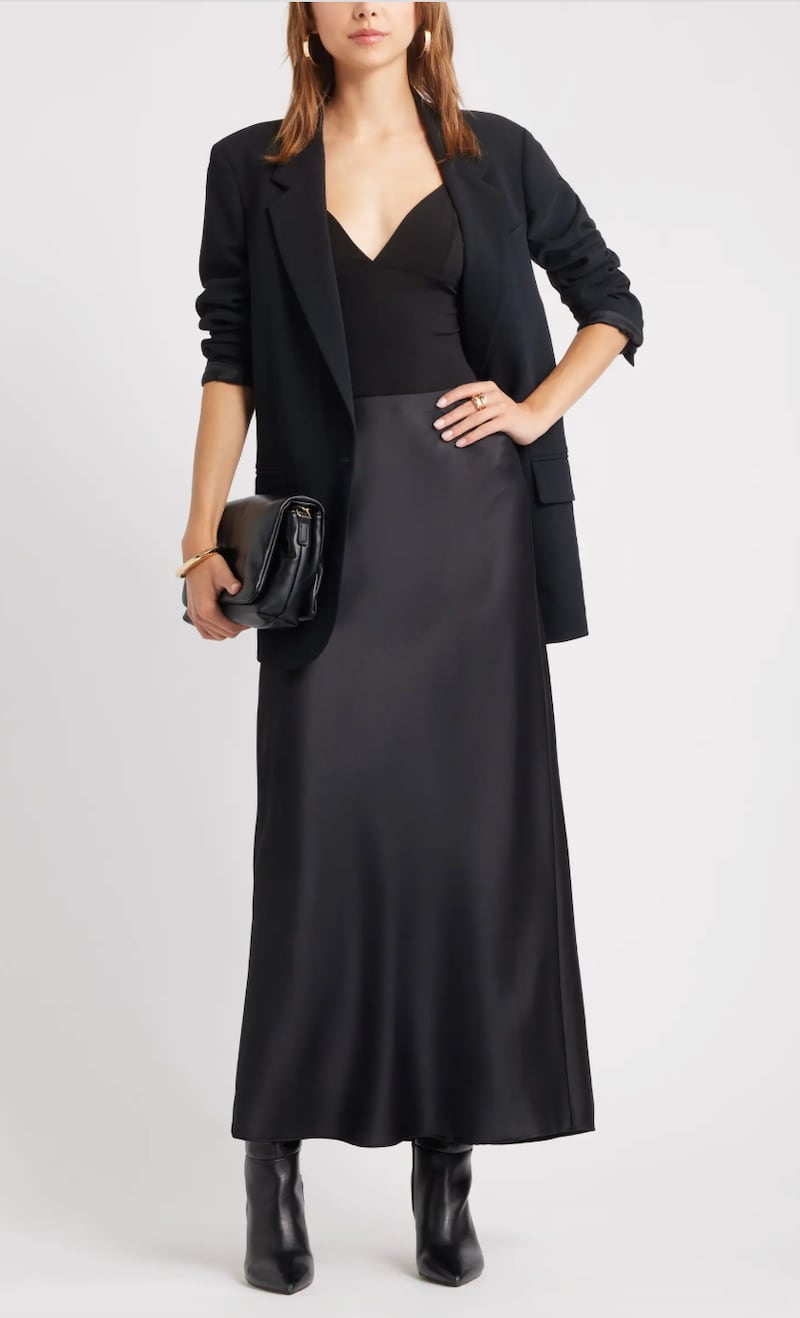 satin maxi skirt