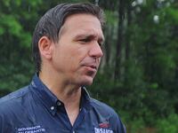 A picture of Florida Governor Ron DeSantis. A memo from his campaign was recently leaked by NBC News and shows him attempting to reassure his donors and activists as he slides in the polls.