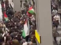 Pro-Palestinian protesters storm an airport building, in Makhachkala, Russia, Oct. 29, 2023, in this screengrab taken from a video obtained by Reuters.