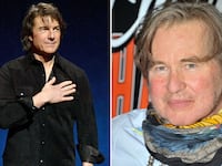 Tom Cruise, Val Kilmer split image