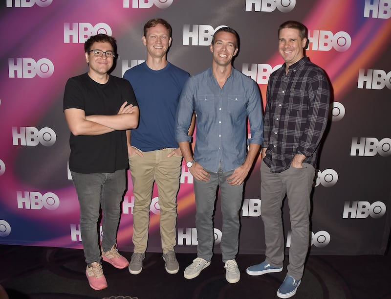 Jon Lovett, Tommy Vietor, Jon Favreau, and Dan Pfeiffer of Pod Save America.