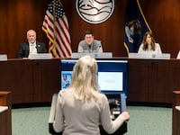 From left, Ottawa County commissioners Kyle Terpstra, Jacob Bonnema, Joe Moss, Sylvia Rhodea, and Rebekah Curran
