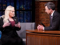 Meghan McCain during an interview with host Seth Meyers