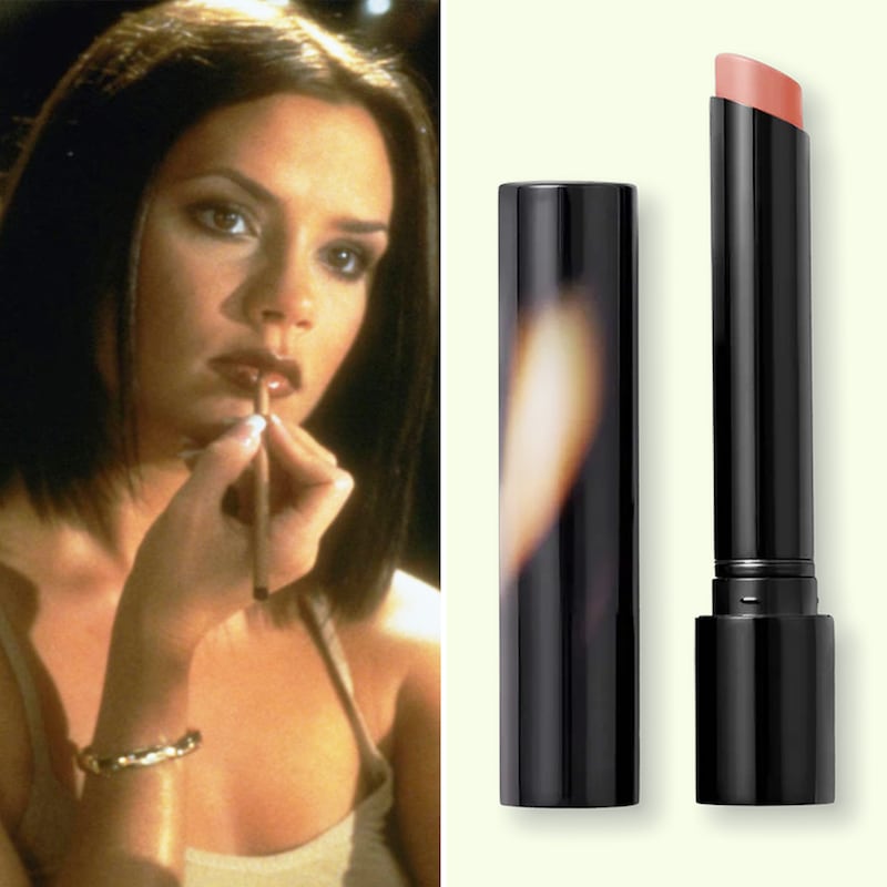 Victoria Beckham as Posh Spice in Spice World and Posh Lip lipstick.
