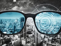 An illustration including a photo of Smart Glasses
