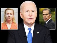 A photo illustration of Reality Winner, Joe Biden, and Hunter Biden.