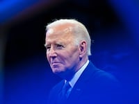 President Joe Biden attends a ceremony at Joint Base Myers-Henderson Hall in Arlington, Virginia, on January 16, 2025.