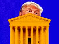 A photo illustration of former President Donald Trump and the Supreme Court.