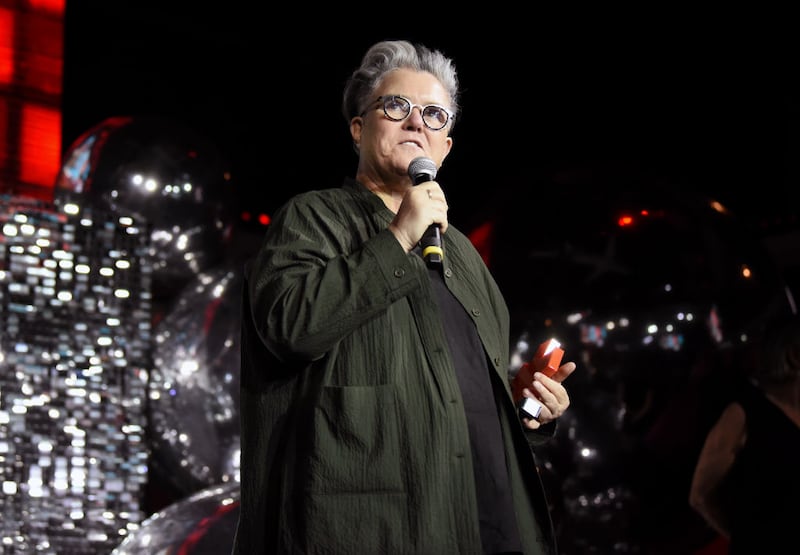 HOLLYWOOD, CALIFORNIA - MARCH 12: Rosie O’Donnell accepts the Icon Award onstage during The Queerties 2024 on March 12, 2024 in Hollywood, California. (Photo by Chelsea Guglielmino/Getty Images)