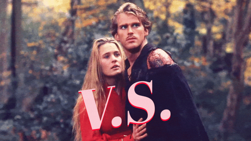 Robin Wright as Princess Buttercup and Cary Elwes as Westly in The Princess Bride (1987)