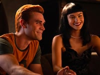 KJ Apa as Archie Andrews and Camila Mendes as Veronica Lodge in Riverdale.
