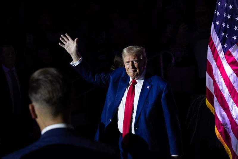 Republican presidential nominee, former U.S. President Donald Trump arrives for a campaign event,