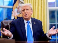 WASHINGTON, DC - FEBRUARY 11: U.S. President Donald Trump speaks during an executive order signing in the Oval Office at the White House on February 11, 2025 in Washington, DC. Trump is to sign an executive order implementing the Department of Government Efficiency's (DOGE) "workforce optimization initiative," which, according to Trump, will encourage agencies to limit hiring and reduce the size of the federal government. (Photo by Andrew Harnik/Getty Images)